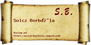 Solcz Borbála névjegykártya