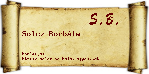 Solcz Borbála névjegykártya